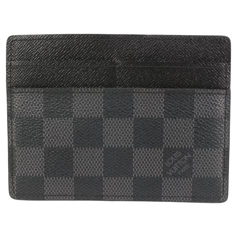 louis vuitton card holder black and grey|Louis Vuitton side up card holder.